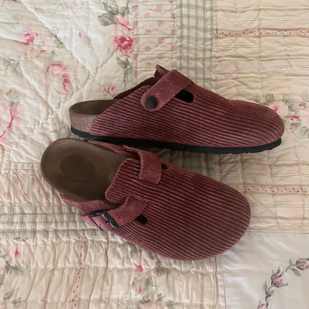 SOLD Birkenstock Boston - Corduroy Suede Berry